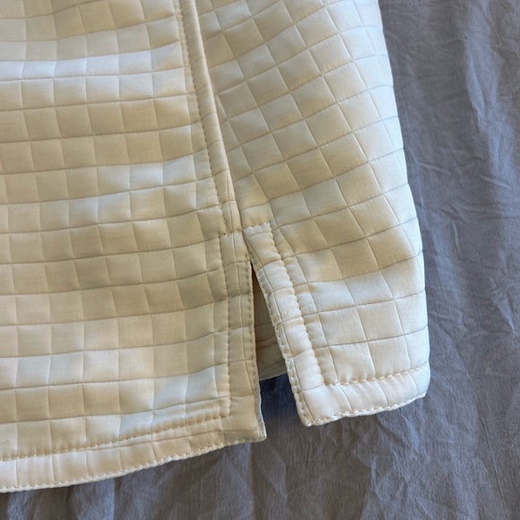 Quilted White Blazer Lined Harve Benard, women’s size 16W Long Sleeve Fold Cuff - Picture 5 of 13